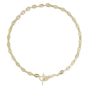 Elisa Toggle Gold Link and Chain Necklace 