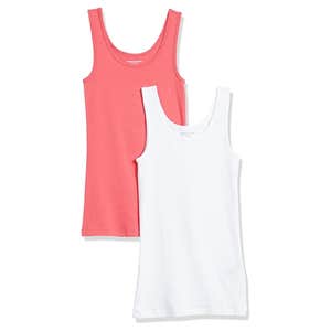 Amazon; Amazon Essentials Slim-Fit Ribbed Scoop Neck Tank Tops, Pack of 2