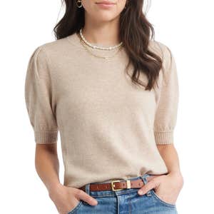 nordstrom, Caslon Puff Sleeve Wool & Cashmere Sweater