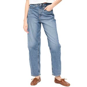 old navy, Old Navy High-Waisted Baggy Barrel Ankle Jeans