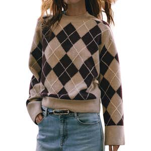 zara, Zara Soft Argyle Knit Sweater