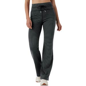 halara, Halara High Waisted Drawstring Stripe Flare Yoga Pants with Pockets