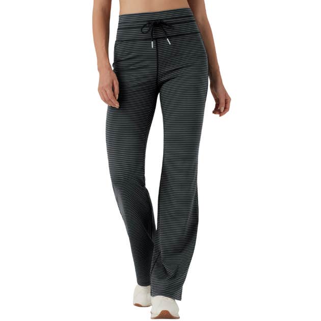 halara, Halara High Waisted Drawstring Stripe Flare Yoga Pants with Pockets
