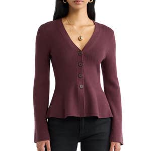nordstrom, Open Edit Softluxe Ribbed Waist Cardigan