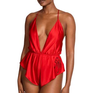Victoria’s Secret Satin Sparkle Bow Flutter Romper