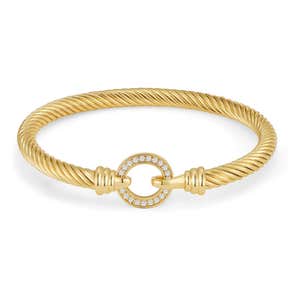 WOWORAMA Twisted Cable Wire Cuff Bracelet