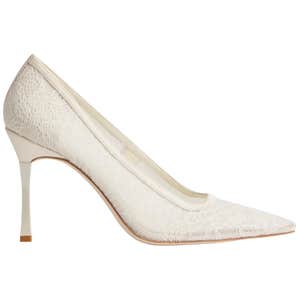 reformation, Reformation Joelle Heeled Pump in Seasonal Ivory Lace