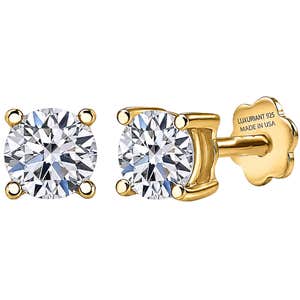 Shop LC, Luxuriant Flat Back Lab Diamond Stud Earrings