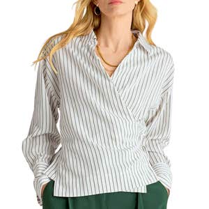 m.m.lafleur, M.M.LaFleur Leona Wrap Top - Shadow Stripe