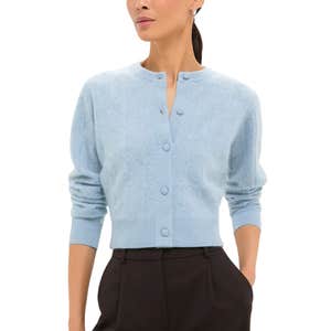 Tuckernuck Light Blue Brushed Merino Wool Macy Cardigan