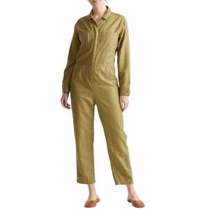 Quince Cotton Linen Twill Short Sleeve Coverall Jumpsuit