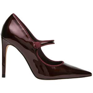 steve madden, Steve Madden JAINE Pointed-Toe Mary Jane Pump Stiletto Heel in Wine Patent
