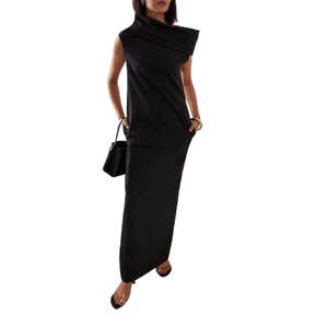 SEV Off-The-Shoulder Draped Stretch-Cotton Maxi Dress