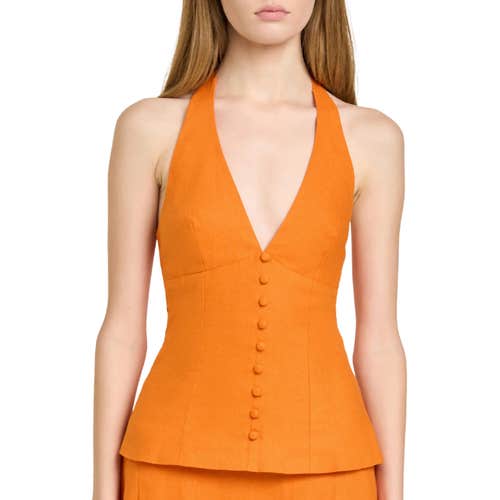 nordstrom, WAYF x Hannah Lovey Porter Capri Halter Neck Linen Blend Top