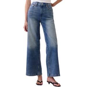 gap, Gap High Rise Stride Wide-Leg Ankle Jeans