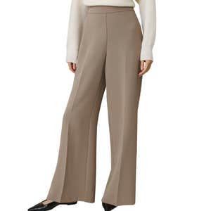 ann taylor, Ann Taylor The Side Zip Wide-Leg Pant in Textured Crepe