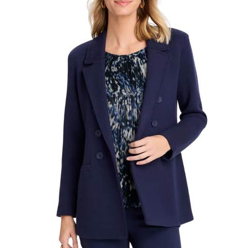 chico's, Chico's Double-Breasted Sweater Blazer