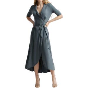 Quince Tencel Jersey Midi Wrap Dress