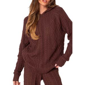nordstrom, EDIKTED Jelena Cable Knit Hoodie