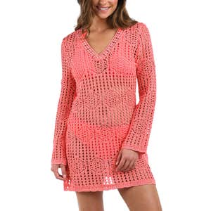 La Blanca Waverly Long Sleeve Cotton Cover-Up Dress