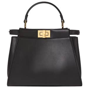 Peekaboo Mini Black leather bag