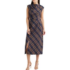 nordstrom, Julia Jordan Plaid Pleated Midi Dress