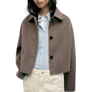 Nordstrom; MANGO Alex Wool Blend Crop Jacket