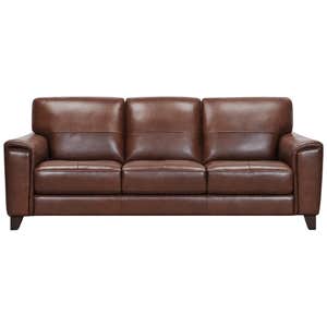 Furniture Brayna 88" Classic Leather Sofa