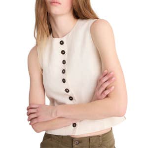 madewell, Madewell Button-Front Shell Top in 100% Linen
