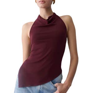 meshki, MESHKI Clea Relaxed Sheer Halter Top