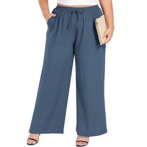 amazon, Lastshe Plus Size Curvy Wide Leg High Waisted Pants