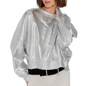 Free People Gaia Coated Sweatshirt