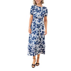 Talbots Satin Midi Dress - Blushing Roses