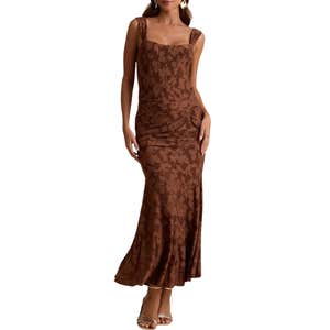 lulus, Lulus Celeste Floral Burnout Bustier Maxi Dress