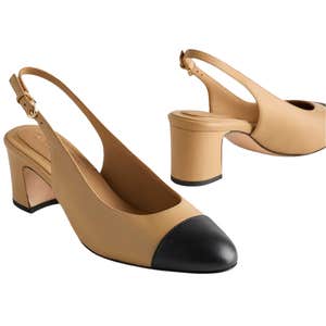 quince, Quince Italian Leather Cap Toe Slingback