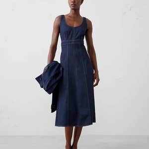 Banana Republic Factory Denim Empire-Waist Midi Dress