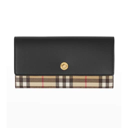 neimanmarcus, Burberry Halton Vintage Check & Leather Continental Wallel