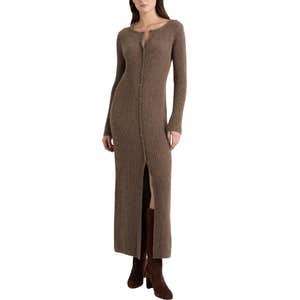 Quince; 100% Yak Wool Ribbed Cardigan Sweater Dress