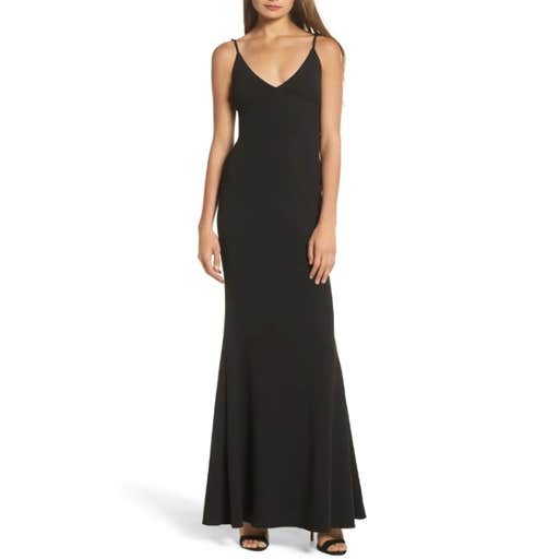 nordstrom, Lulu's V-Neck Trumpet Gown