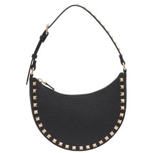 Valentino Garavani Mini Rockstud Leather Hobo Bag