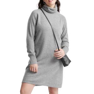 quince, Quince Cashmere Turtleneck Sweater Dress