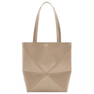 Loewe Puzzle Fold Medium Tote Bag in Shiny Leather