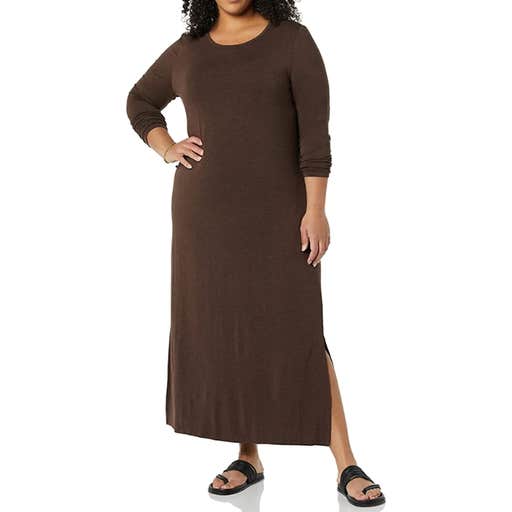 amazon, Daily Ritual Jersey Long-Sleeve Crewneck Maxi Dress
