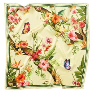 anthropologie, Elegancia Tropical 100% Silk Scarf