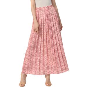 Kimi & Kai Print Box Pleat Maxi Skirt
