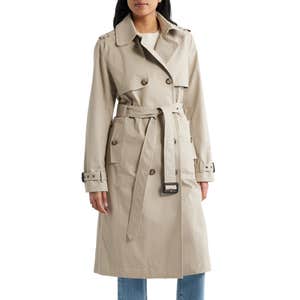 nordstrom, Bernardo Belted Stretch Cotton Trench Coat