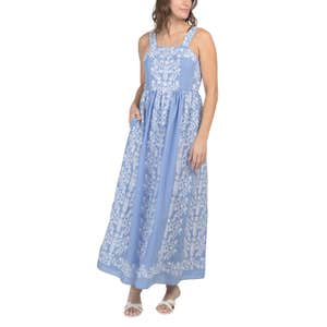 Julia Jordan Sleeveless Embroidered Midi Dress