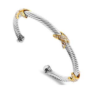 QIAOZILI Twisted Cable Cuff Bracelet