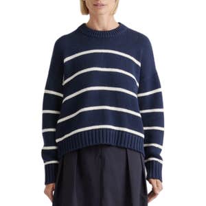 Quince 100% Organic Cotton Striped Crew Sweater