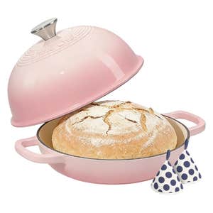 Cast Iron Dutch Oven Pot with Lid in Pink